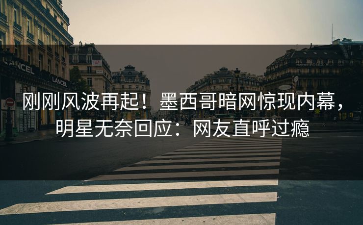 刚刚风波再起！墨西哥暗网惊现内幕，明星无奈回应：网友直呼过瘾