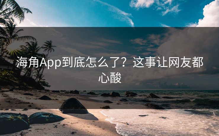 海角App到底怎么了？这事让网友都心酸