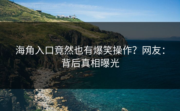 海角入口竟然也有爆笑操作？网友：背后真相曝光