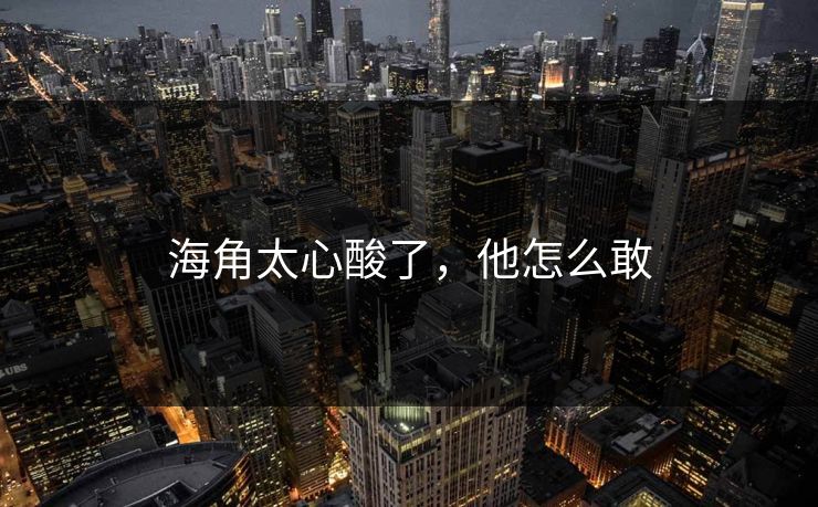 海角太心酸了，他怎么敢