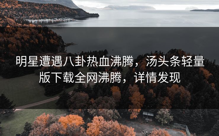 明星遭遇八卦热血沸腾，汤头条轻量版下载全网沸腾，详情发现