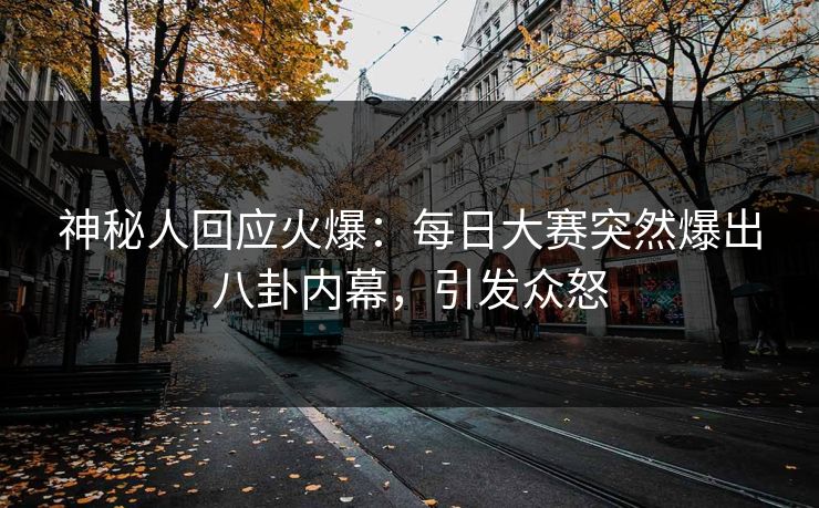 神秘人回应火爆：每日大赛突然爆出八卦内幕，引发众怒